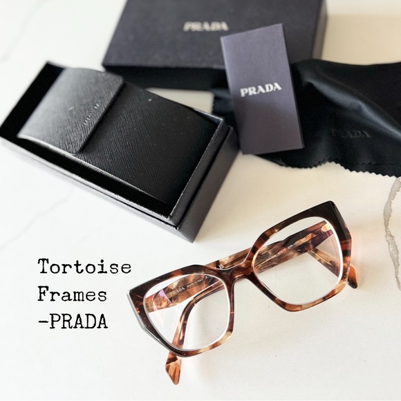 Caramel Tortoise rX Eyeglass Frames by PRADA - Picture 1 of 15